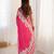 Grey tie and dye mirror work silk blend saree