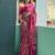Pink floral printed poly cotton saree