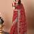 Red bandhani embroidered poly georgette bandhani saree