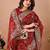 Red bandhani embroidered poly georgette bandhani saree