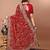 Red bandhani embroidered poly georgette bandhani saree