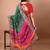 Green bandhani embroidered poly georgette bandhani saree