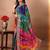 Green bandhani embroidered poly georgette bandhani saree