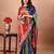 Green bandhani embroidered poly georgette bandhani saree