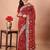 Red bandhani embroidered poly georgette bandhani saree