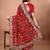 Red bandhani embroidered poly georgette bandhani saree