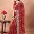 Red bandhani embroidered poly georgette bandhani saree