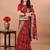 Red bandhani embroidered poly georgette bandhani saree