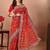 Red bandhani embroidered poly georgette bandhani saree