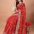 Red bandhani embroidered poly georgette bandhani saree