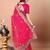 Pink bandhani embroidered sequinned georgette saree