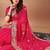 Pink bandhani embroidered sequinned georgette saree