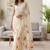 Off white off white floral chiffon saree unstiched blouse