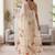 Off white off white floral chiffon saree unstiched blouse