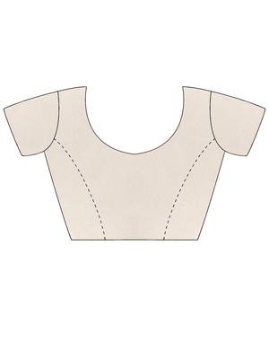 Off white off white floral chiffon saree unstiched blouse 4