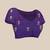 Lavender floral printed embroidered kota doria saree with unstitched blouse piece