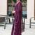Burgundy woven design poly chiffon designer saree