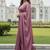 Purple beads and stones silk blend mysore silk saree