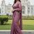 Purple beads and stones silk blend mysore silk saree
