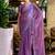 Lavender floral embellished beads & stones saree with blouse
