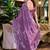 Lavender floral embellished beads & stones saree with blouse