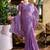 Lavender floral embellished beads & stones saree with blouse