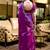 Purple ethnic motifs embroidered poly chiffon saree