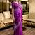 Purple ethnic motifs embroidered poly chiffon saree