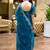 Blue woven design poly chiffon designer saree