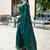 Teal woven design poly chiffon heavy work saree