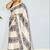 Cream ethnic motifs satin block print saree