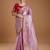 Lavender jimmychoo embroidery work saree with unstitched blosue piece