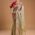Green jimmychoo embroidery work saree with unstitched blosue piece