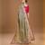 Green jimmychoo embroidery work saree with unstitched blosue piece
