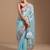 Blue jimmychoo embroidery work saree with unstitched blosue piece