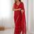 Red embellished beads and stones saree