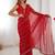Red embellished beads and stones saree