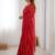 Red embellished beads and stones saree