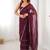 Purple striped beads and stones saree