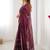 Purple striped beads and stones saree