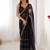 Black embellished beads and stones saree