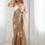 Beige floral embroidered pure chiffon handloom saree