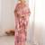 Pink sequinned pure chiffon ikat saree
