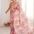 Pink sequinned pure chiffon ikat saree