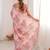 Pink sequinned pure chiffon ikat saree