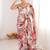 Multicolor beads and stones pure chiffon designer ikat saree
