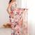 Multicolor beads and stones pure chiffon designer ikat saree