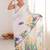 White floral pure chiffon ikat saree