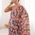 Multicolor sequinned pure chiffon ikat saree