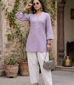 Lavender printed co-ord set for women